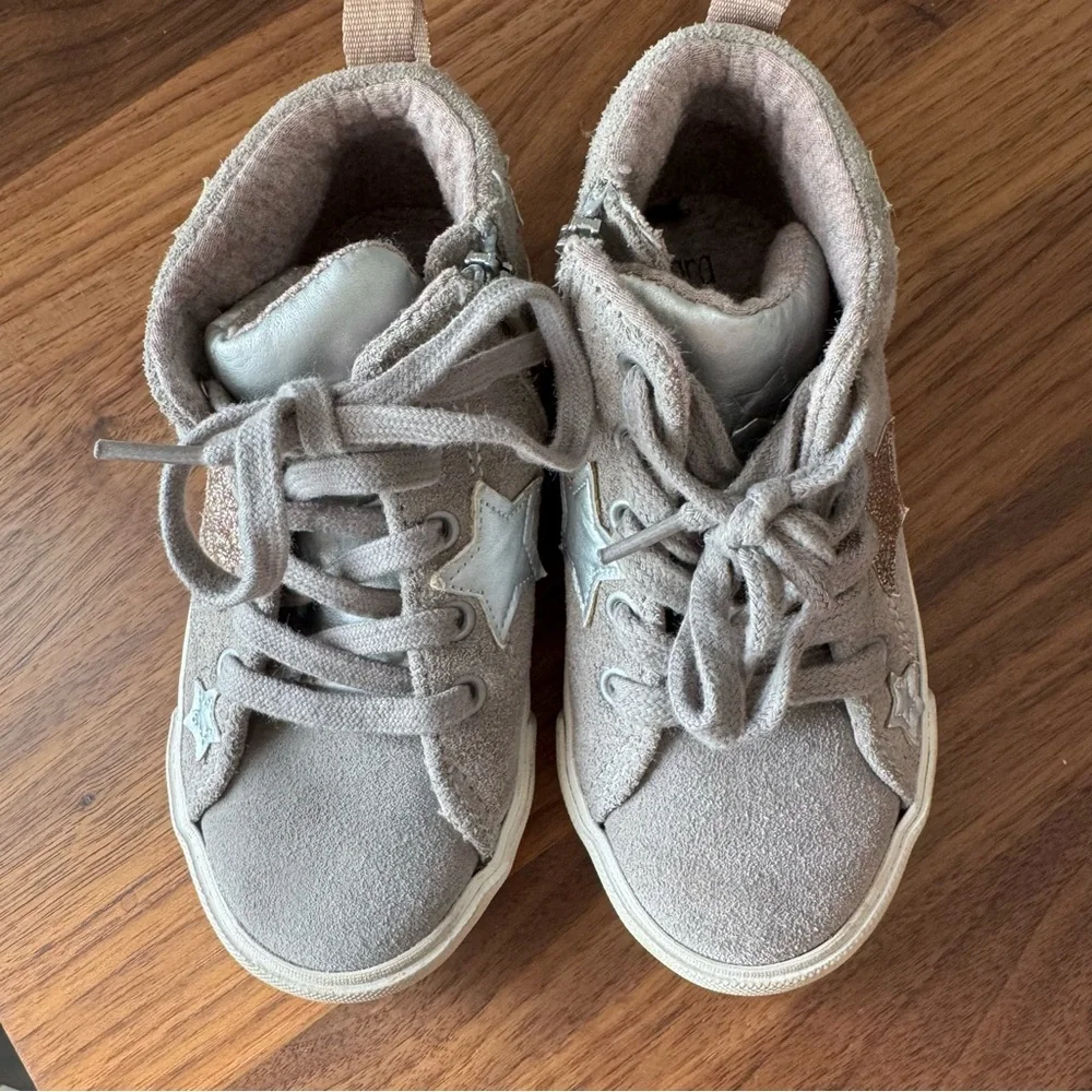 Zara Star-Patterned High-Top Suede Sneakers - EU 24 / US 8 Toddler
